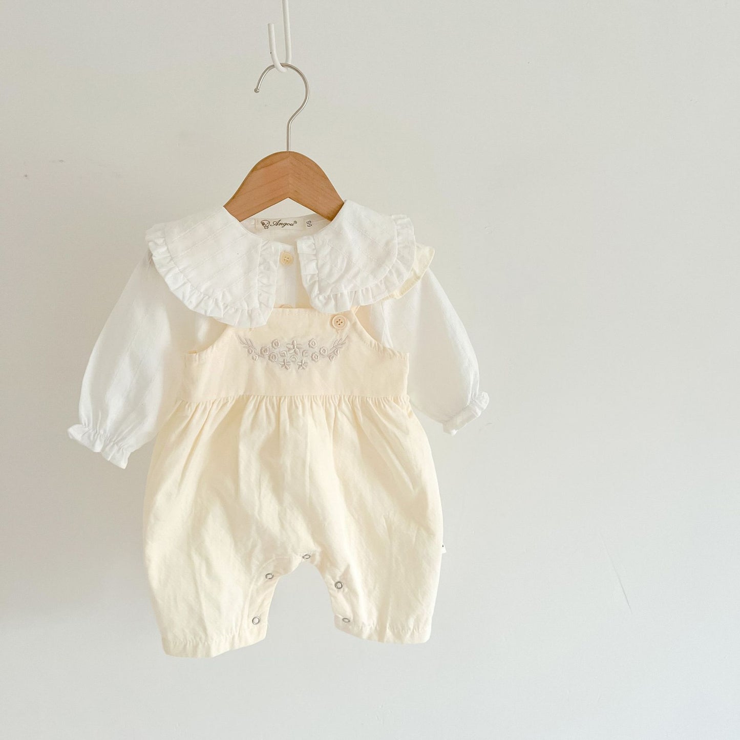 Baby Girl's Loose Adjustable Suspender Romper